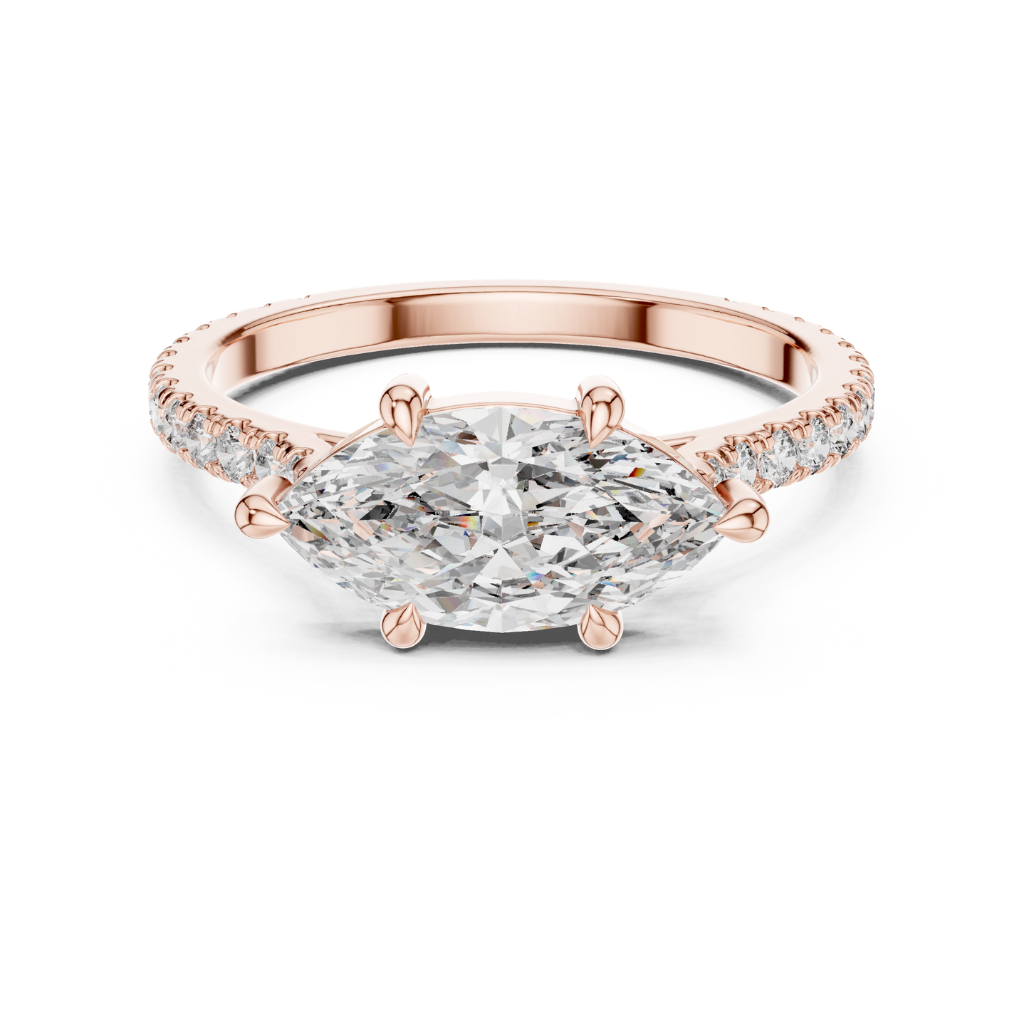 Mixed Shape Lab Grown Diamond Side Stone Ring