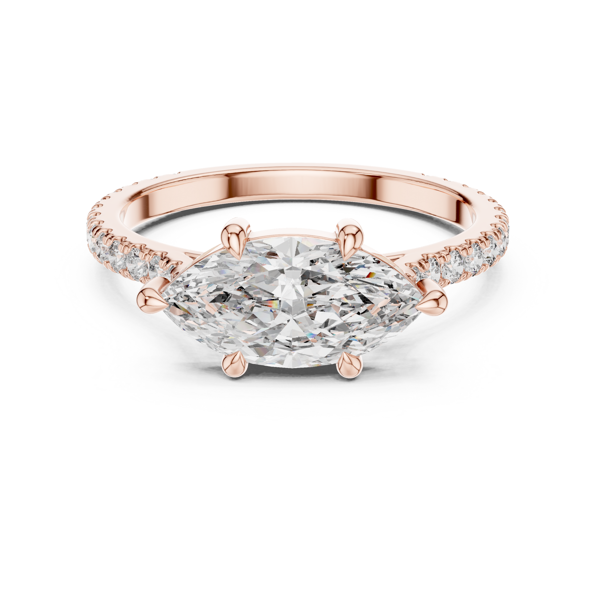 Mixed Shape Lab Grown Diamond Side Stone Ring