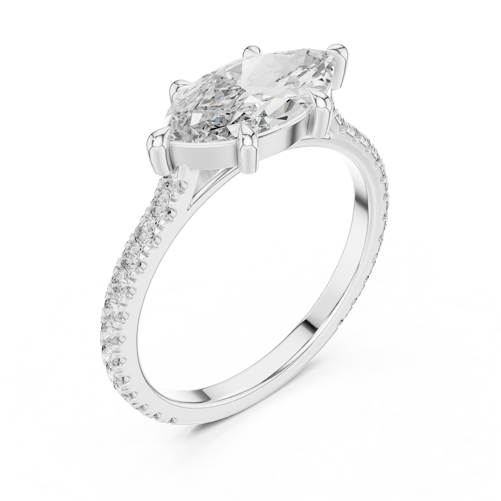 Mixed Shape Lab Grown Diamond Side Stone Ring
