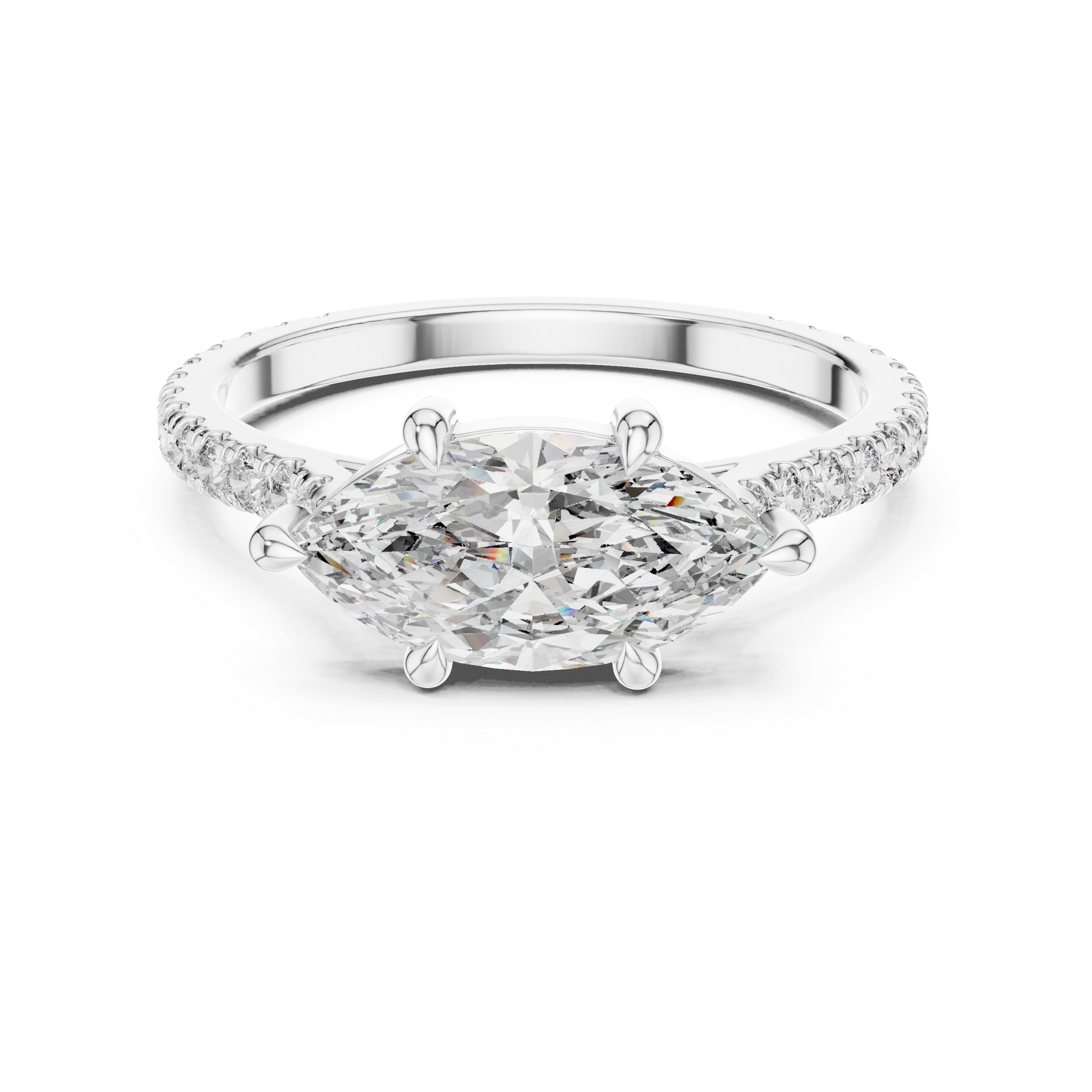 Mixed Shape Lab Grown Diamond Side Stone Ring