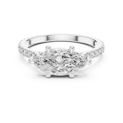 Mixed Shape Lab Grown Diamond Side Stone Ring