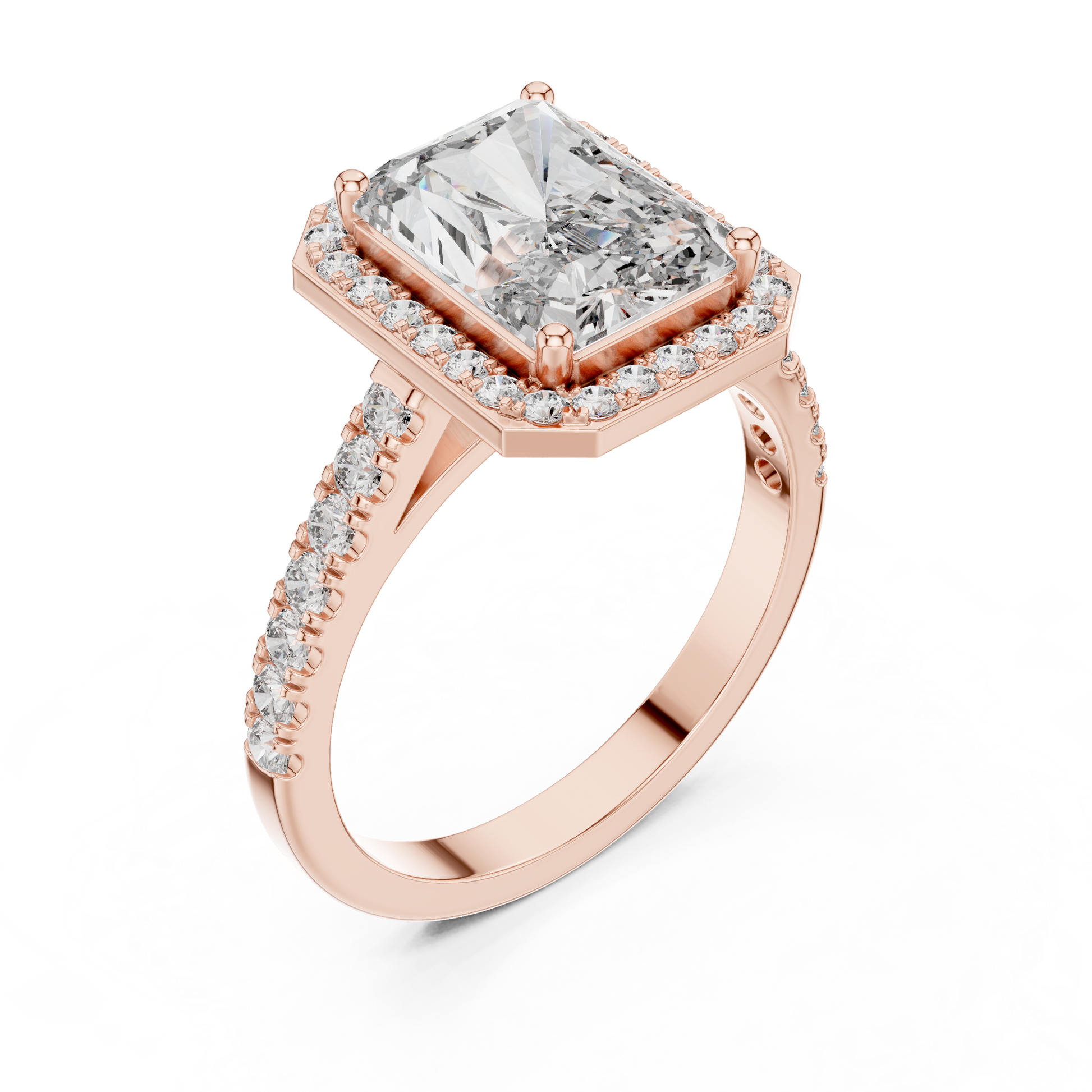 Mixed Shape Lab Grown Diamond Halo Ring