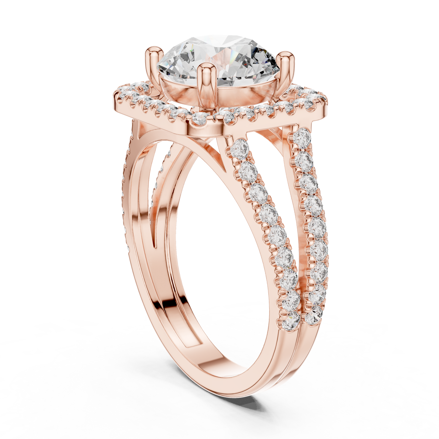 Round Halo Lab Grown Diamond Ring