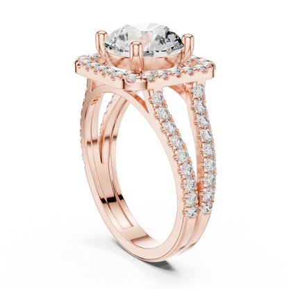 Round Halo Lab Grown Diamond Ring