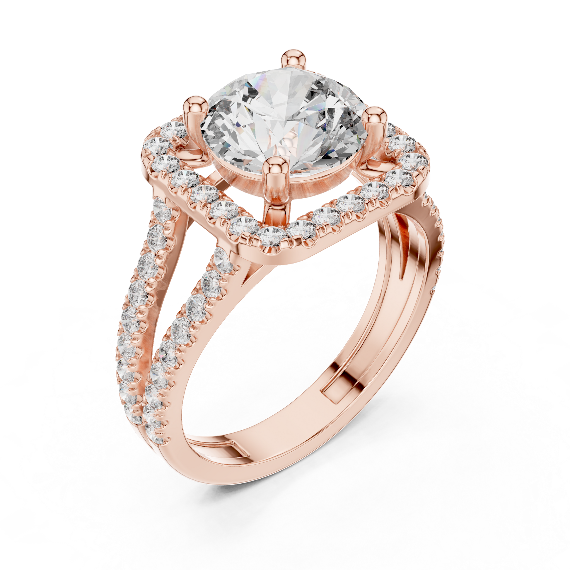 Round Halo Lab Grown Diamond Ring
