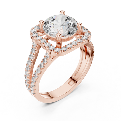 Round Halo Lab Grown Diamond Ring