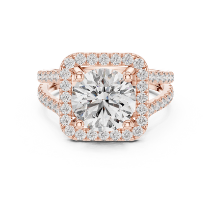 Round Halo Lab Grown Diamond Ring