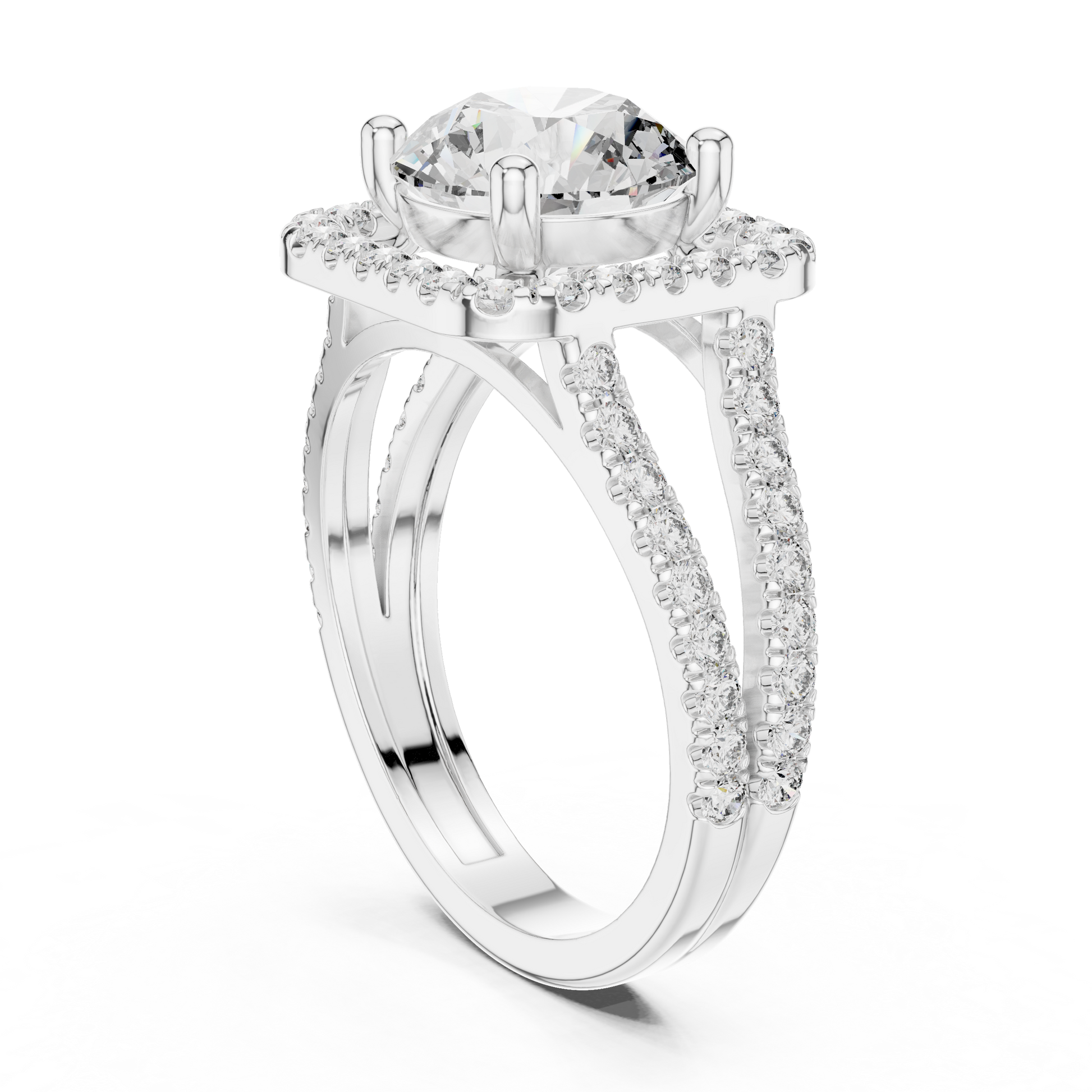 Round Halo Lab Grown Diamond Ring