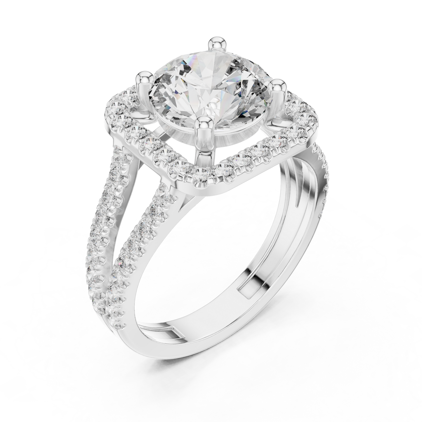 Round Halo Lab Grown Diamond Ring
