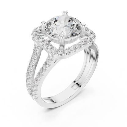 Round Halo Lab Grown Diamond Ring