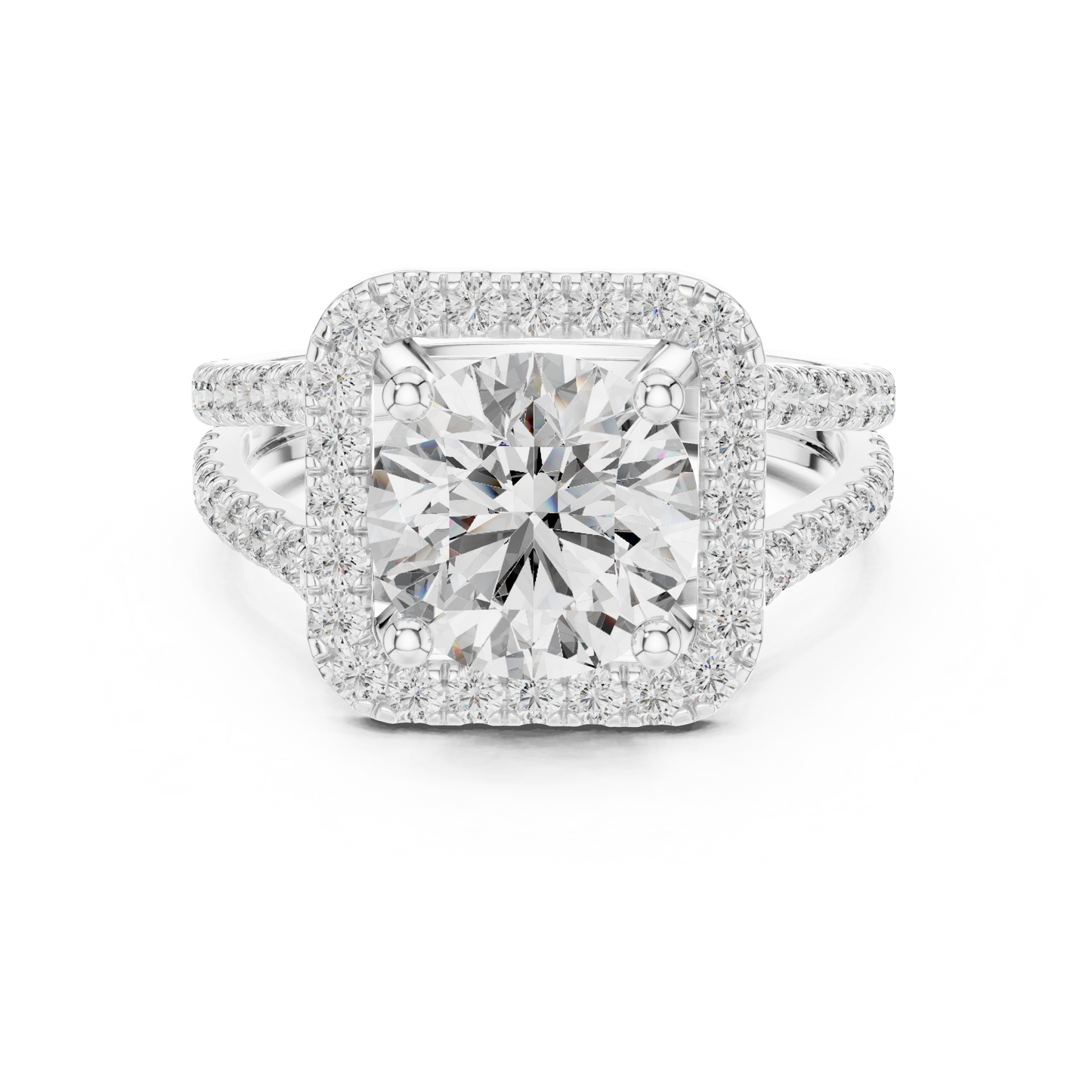 Round Halo Lab Grown Diamond Ring