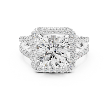 Round Halo Lab Grown Diamond Ring