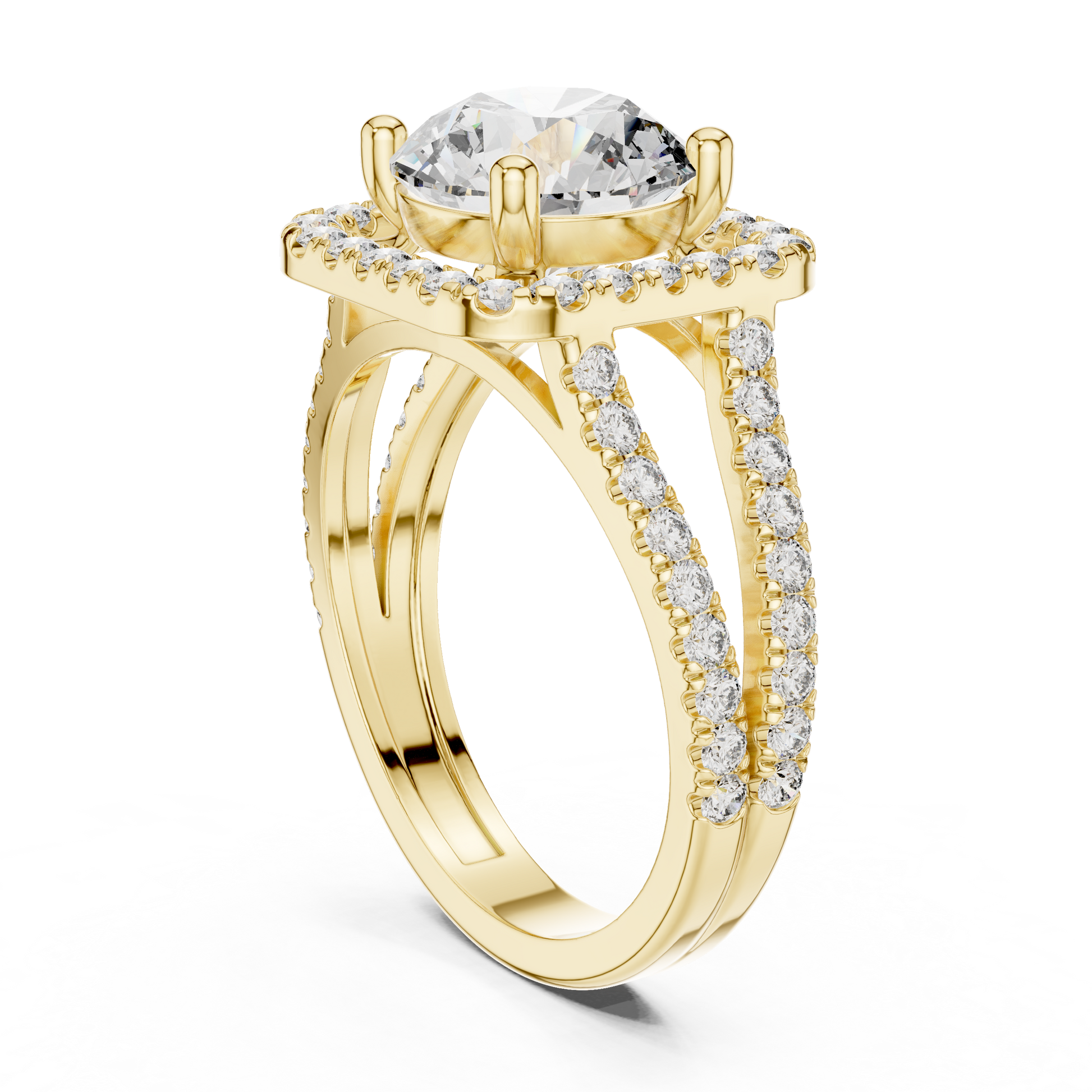 Round Halo Lab Grown Diamond Ring