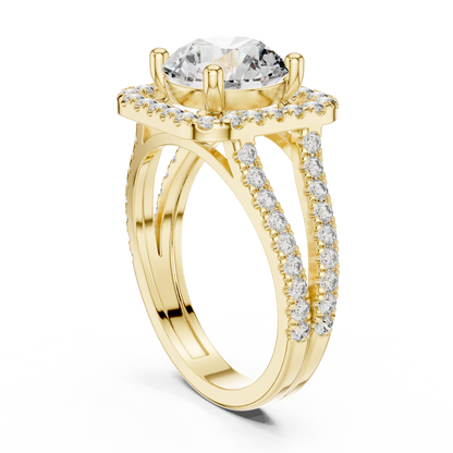 Round Halo Lab Grown Diamond Ring