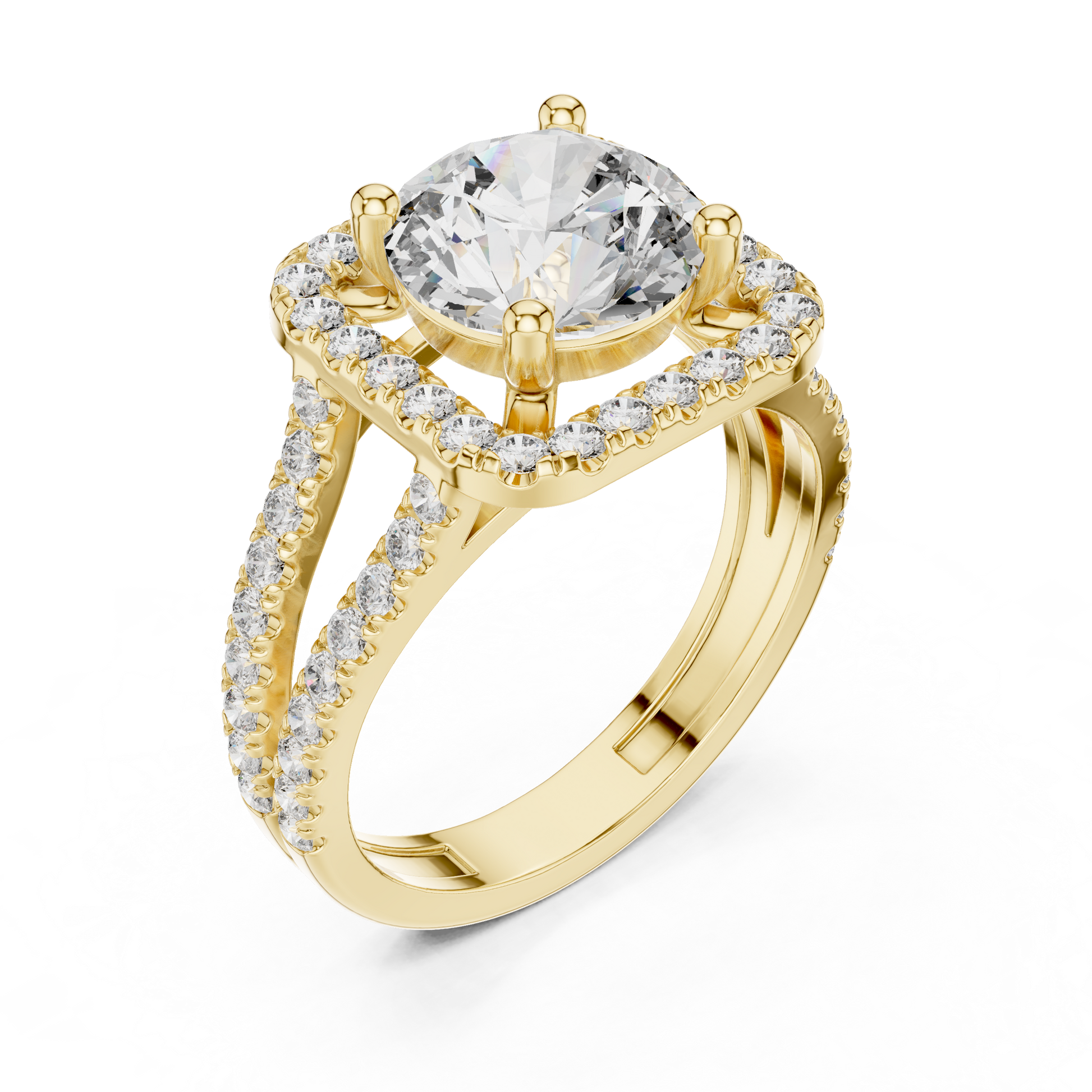 Round Halo Lab Grown Diamond Ring