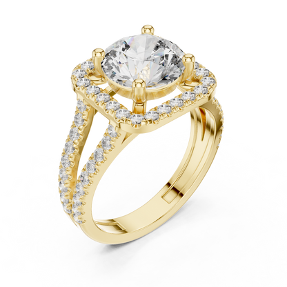 Round Halo Lab Grown Diamond Ring