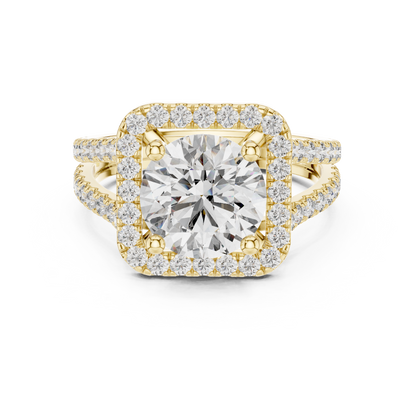 Round Halo Lab Grown Diamond Ring
