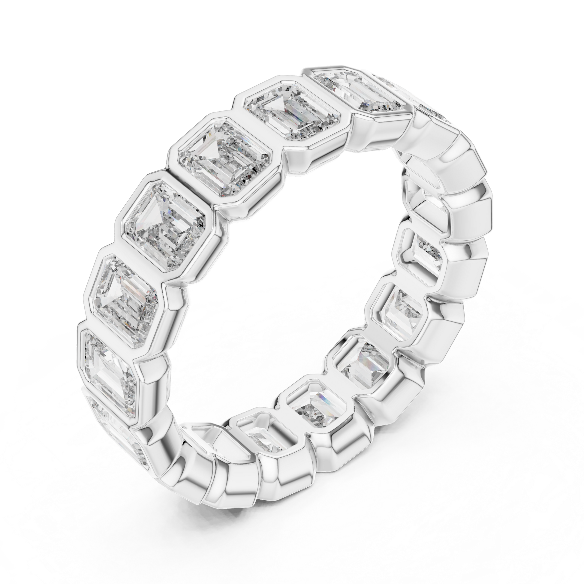 Asscher Eternity Lab Grown Diamond Ring