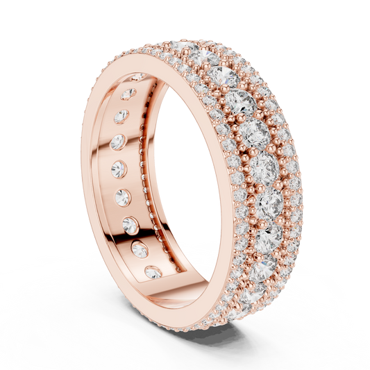 Round Pave Lab Grown Diamond Ring