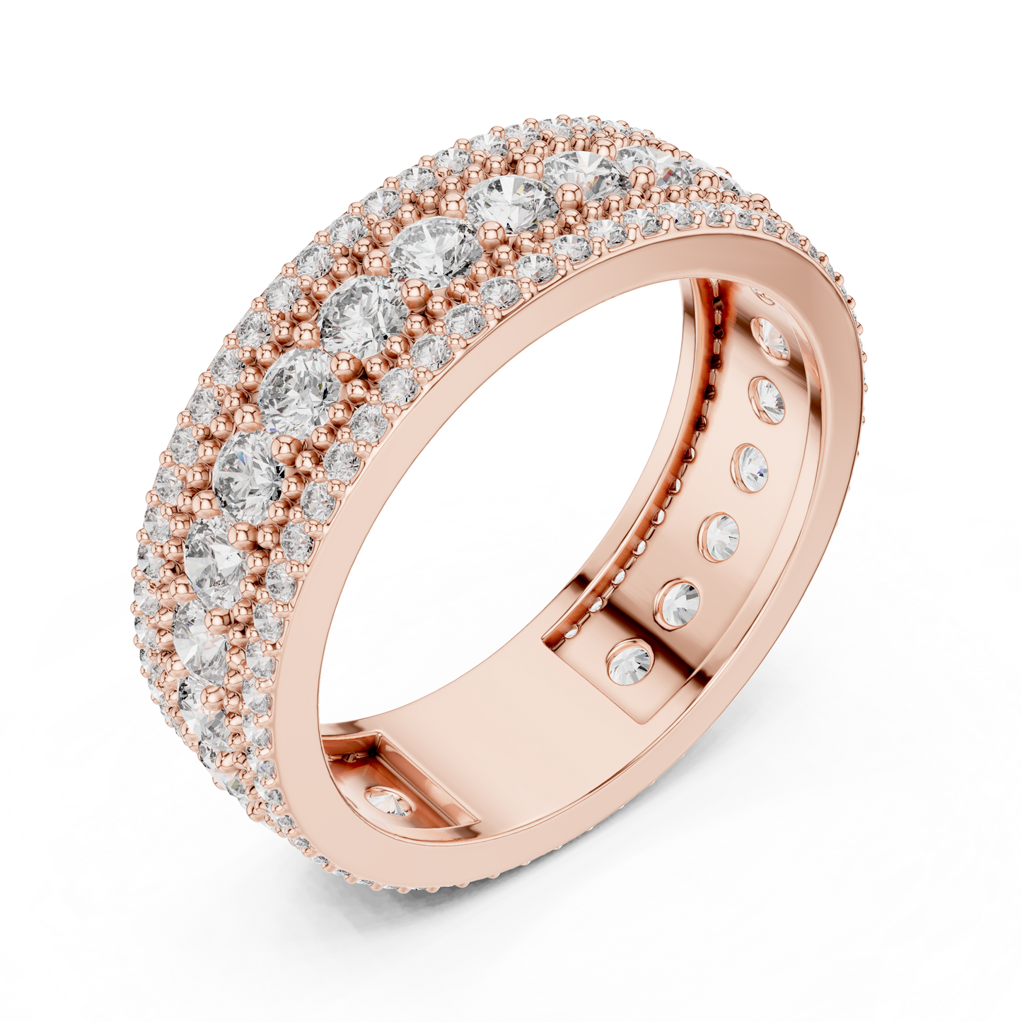 Round Pave Lab Grown Diamond Ring