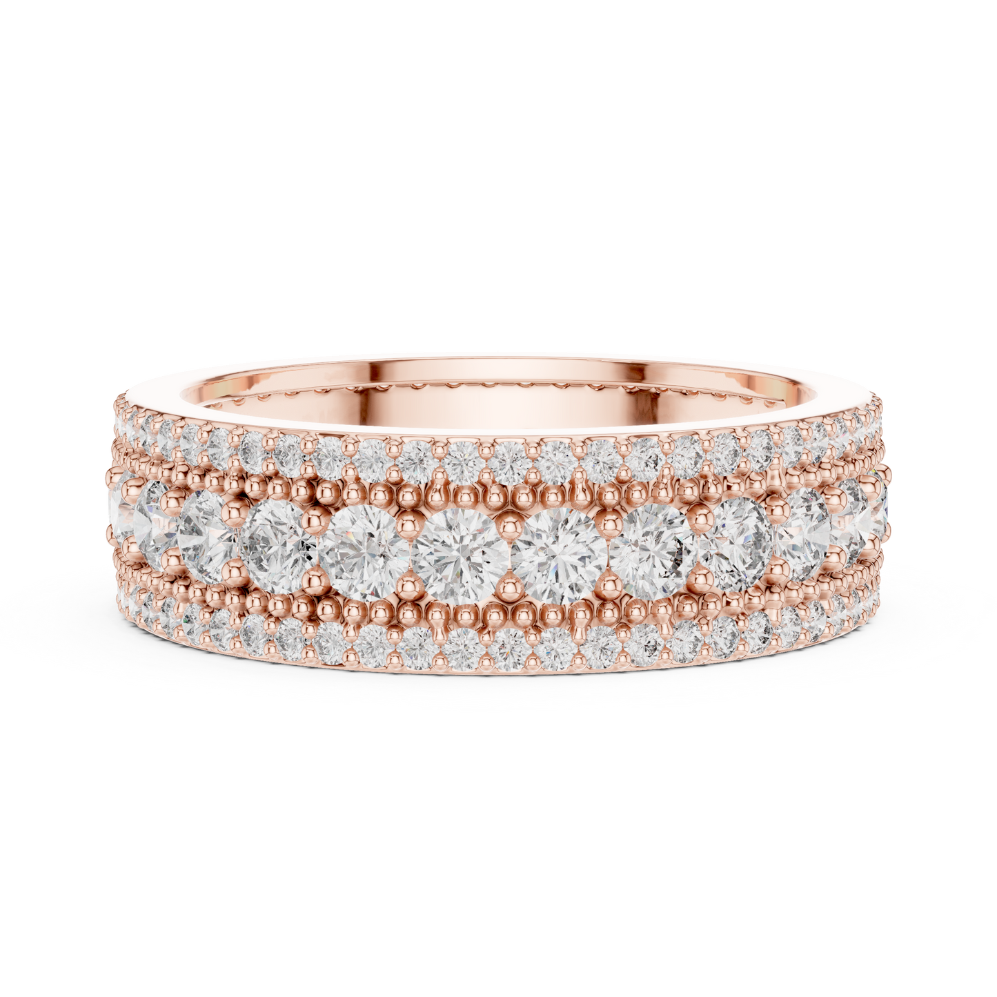 Round Pave Lab Grown Diamond Ring