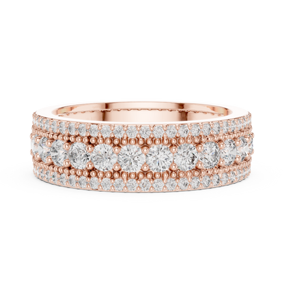 Round Pave Lab Grown Diamond Ring