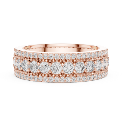 Round Pave Lab Grown Diamond Ring