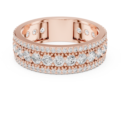 Round Pave Lab Grown Diamond Ring