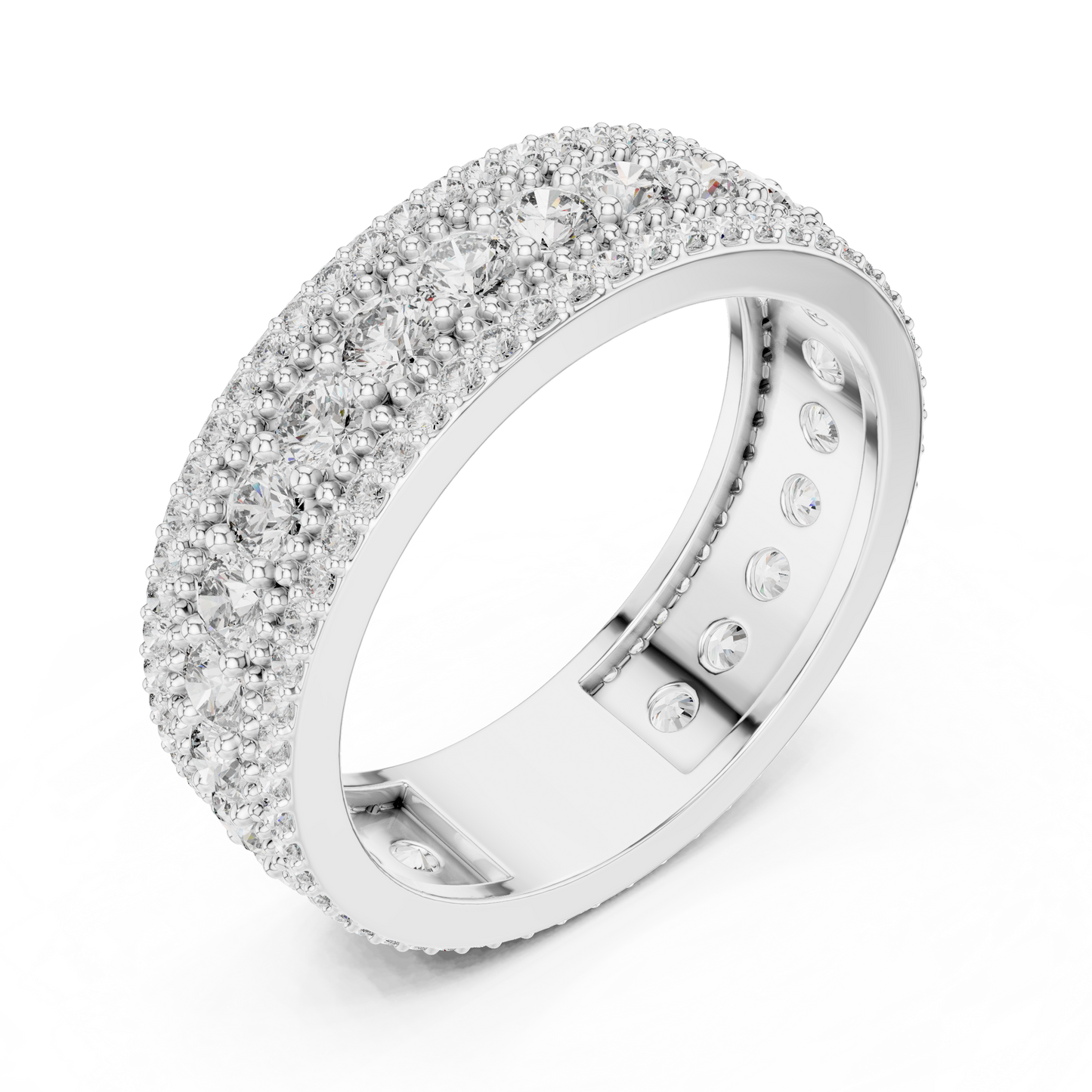 Round Pave Lab Grown Diamond Ring