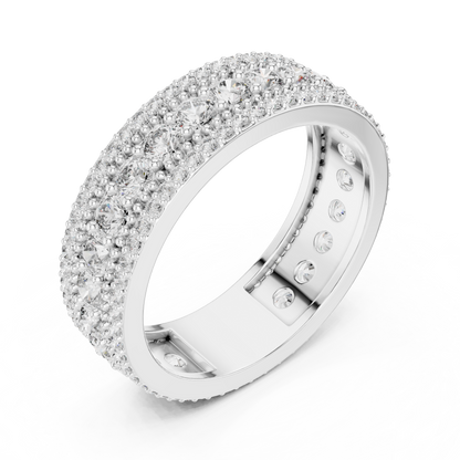 Round Pave Lab Grown Diamond Ring