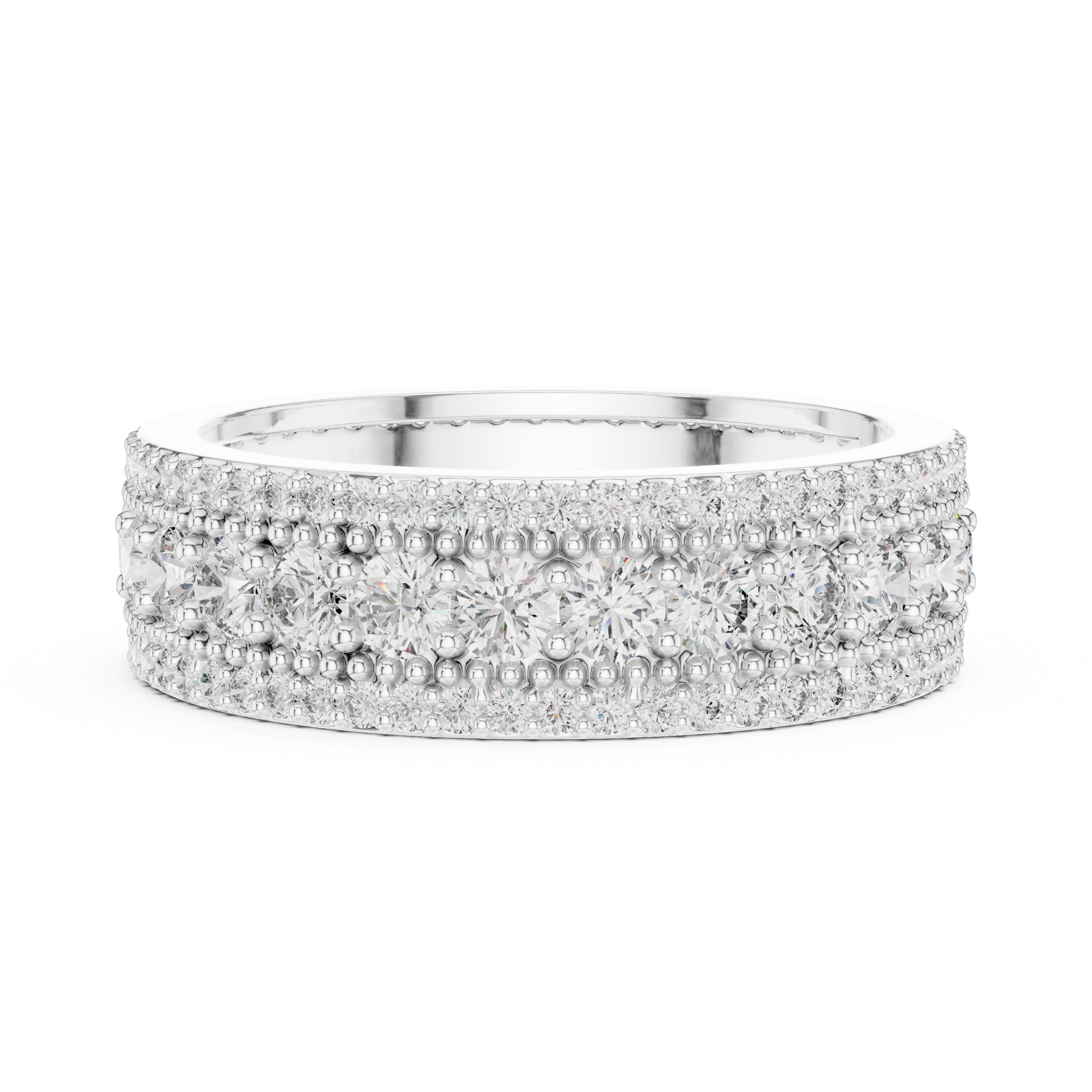 Round Pave Lab Grown Diamond Ring