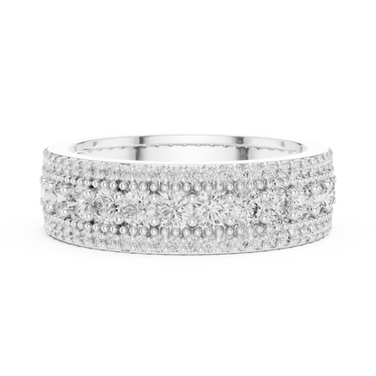 Round Pave Lab Grown Diamond Ring
