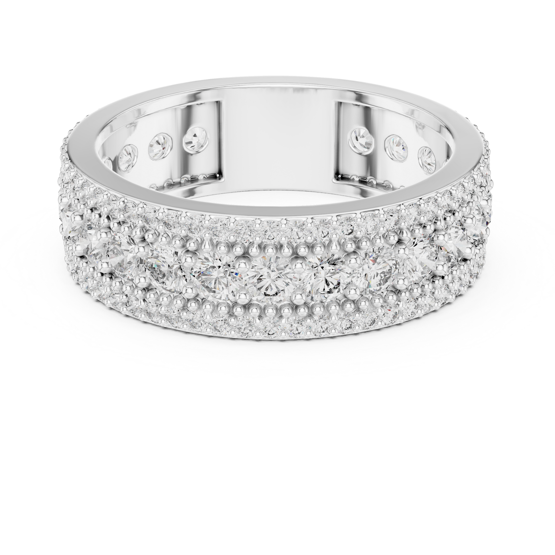 Round Pave Lab Grown Diamond Ring