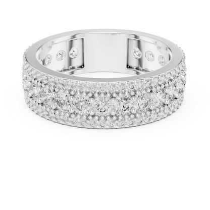 Round Pave Lab Grown Diamond Ring