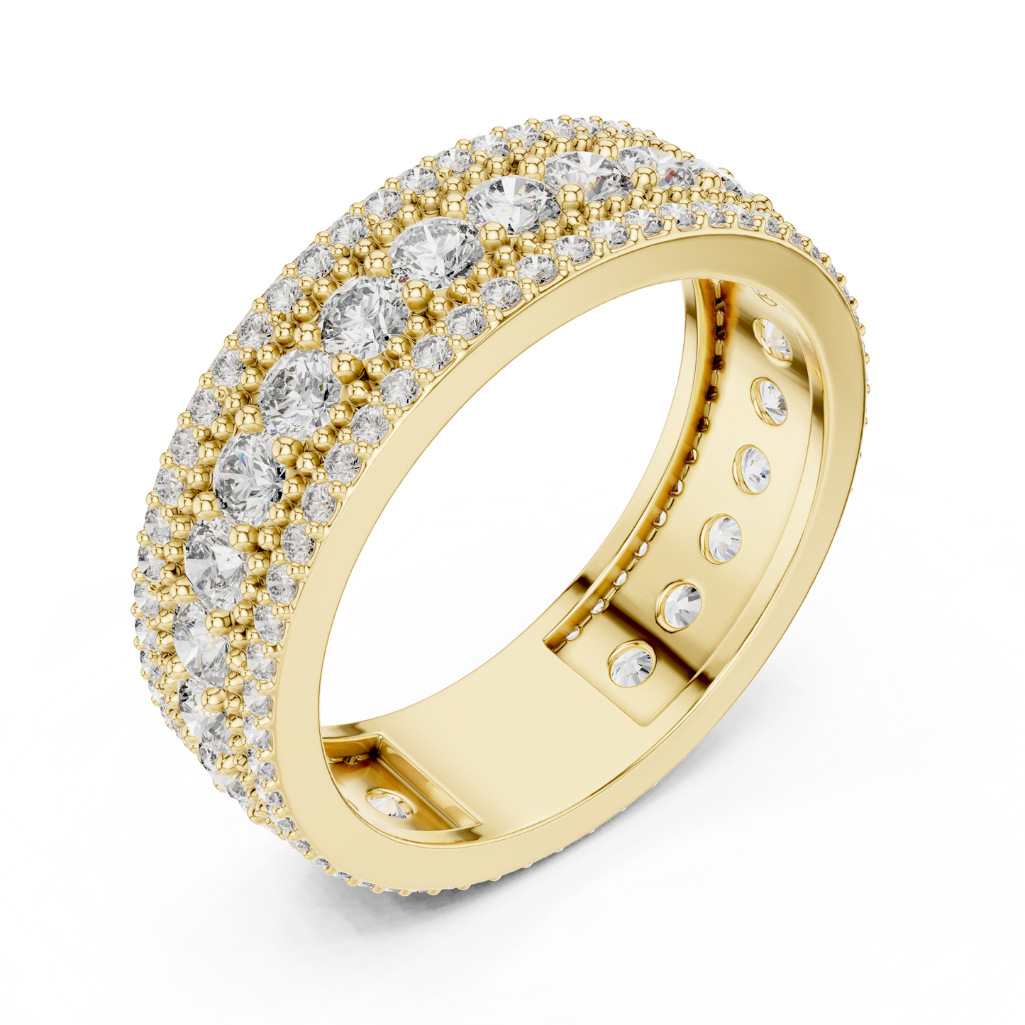 Round Pave Lab Grown Diamond Ring
