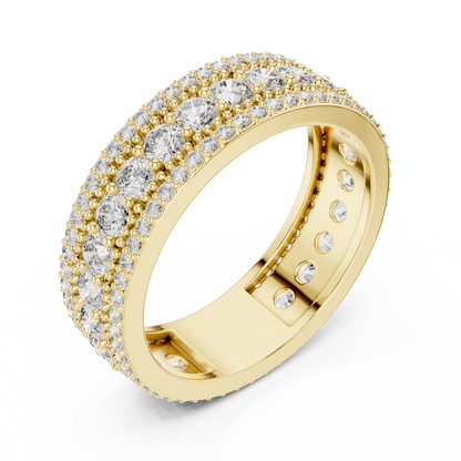 Round Pave Lab Grown Diamond Ring