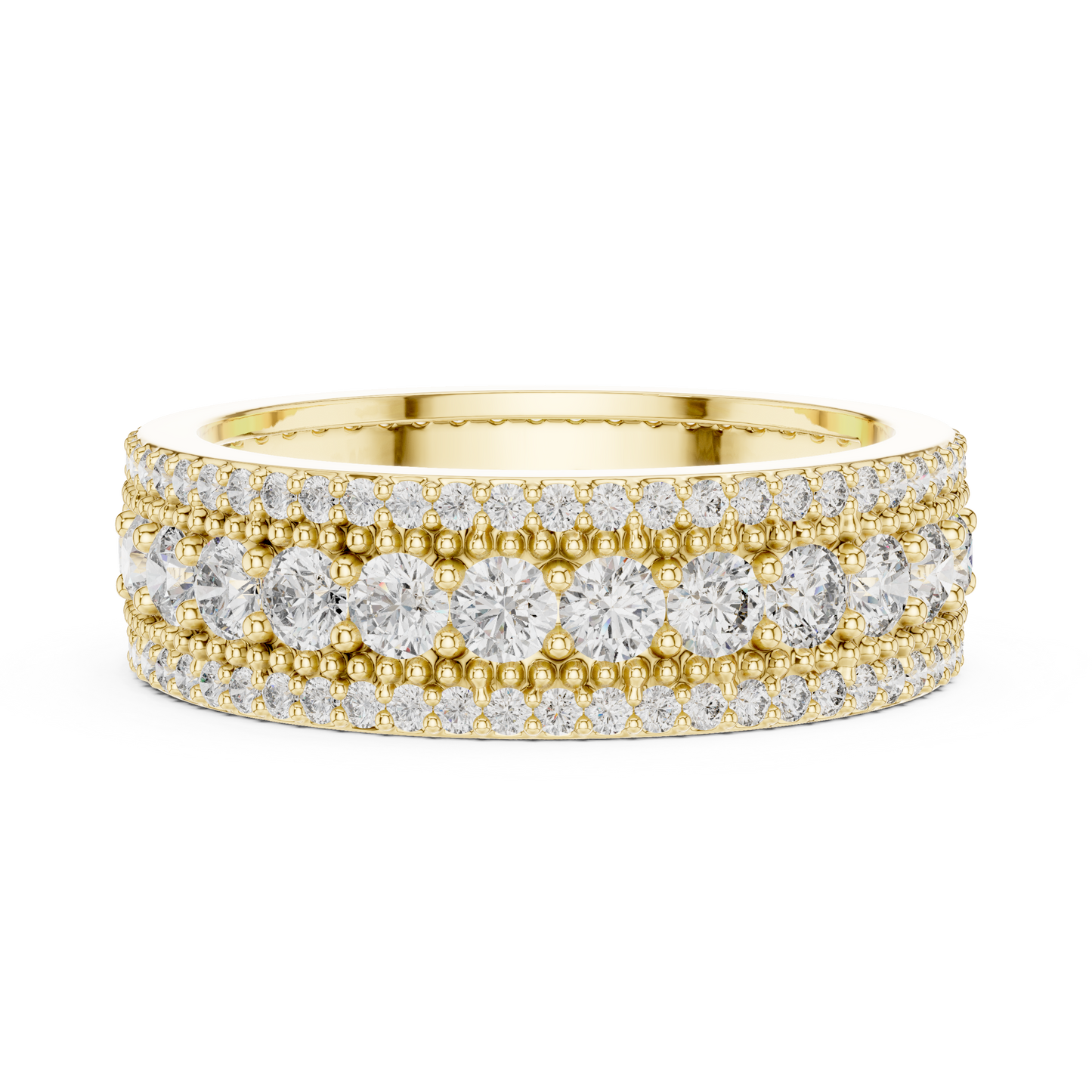 Round Pave Lab Grown Diamond Ring