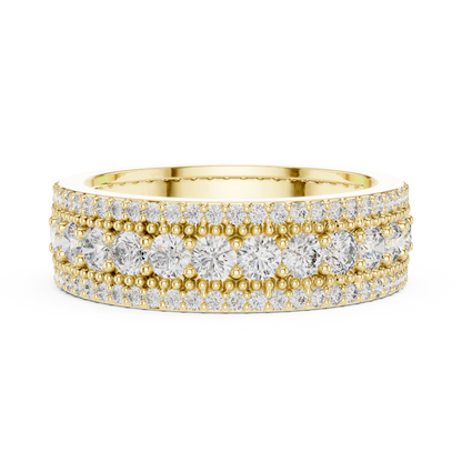 Round Pave Lab Grown Diamond Ring