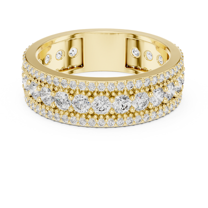 Round Pave Lab Grown Diamond Ring