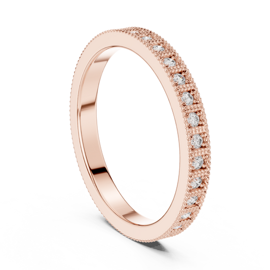 Round Pave Lab Grown Diamond Ring
