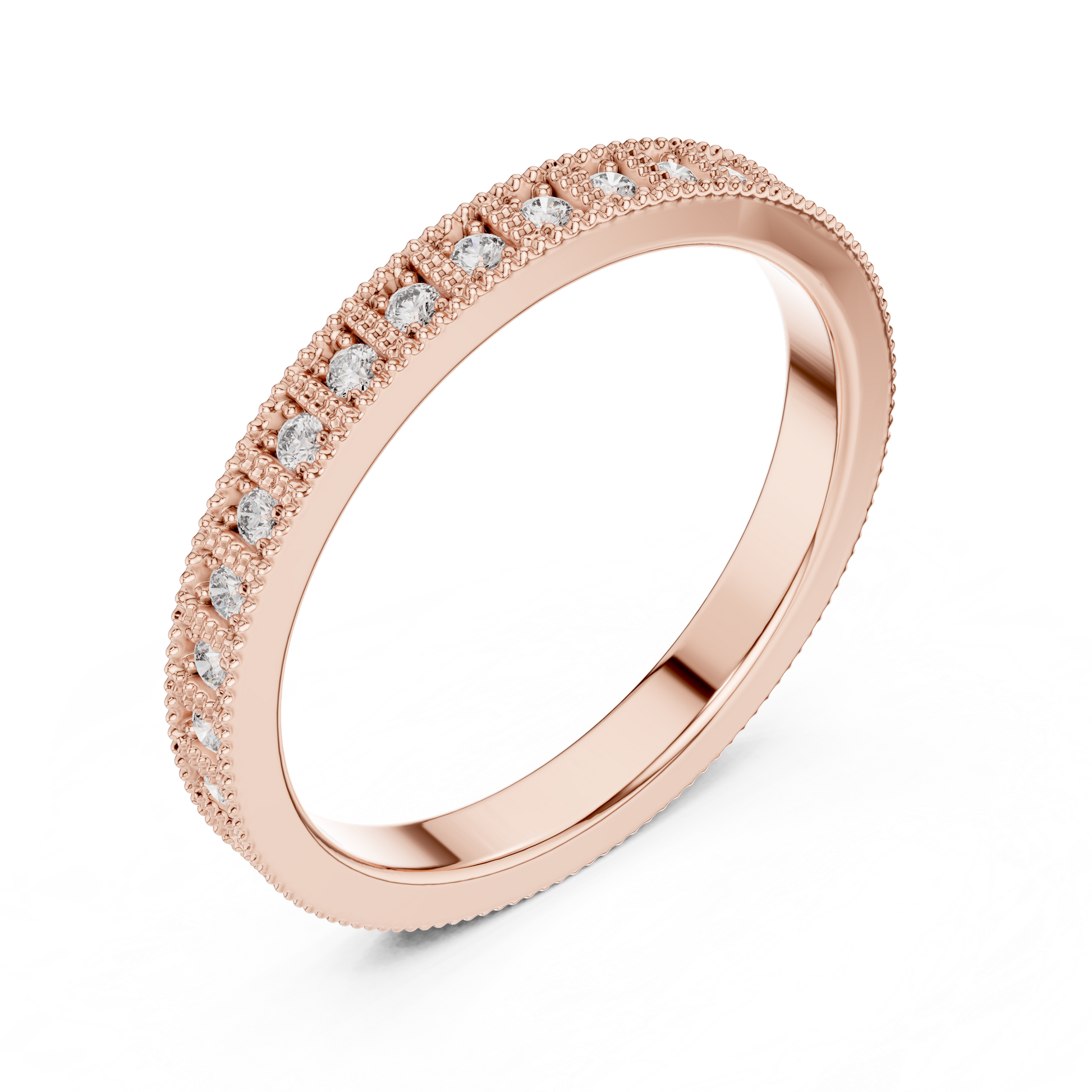Round Pave Lab Grown Diamond Ring