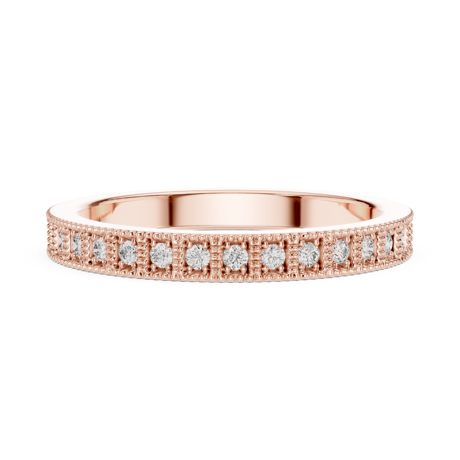 Round Pave Lab Grown Diamond Ring