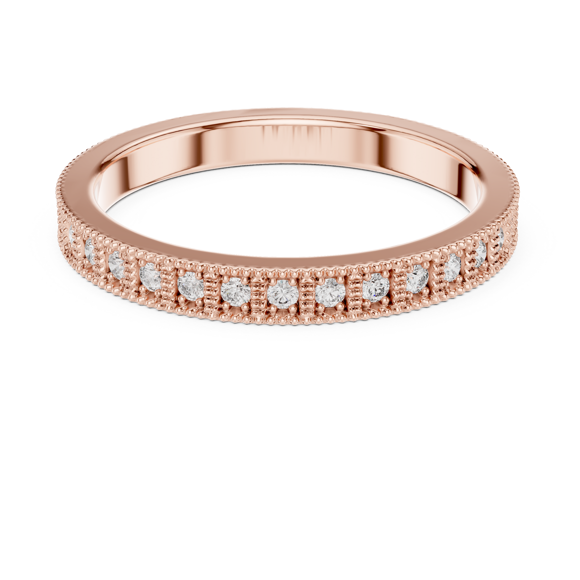 Round Pave Lab Grown Diamond Ring