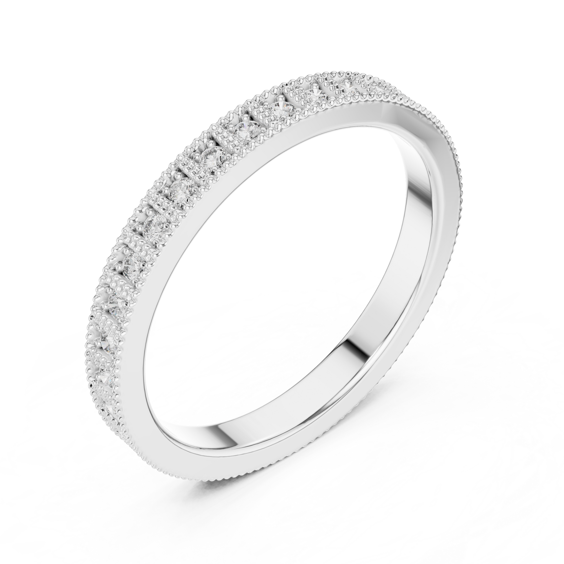 Round Pave Lab Grown Diamond Ring