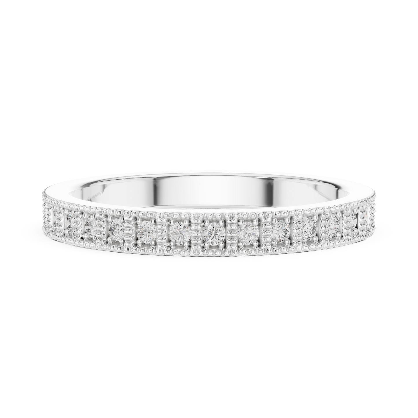 Round Pave Lab Grown Diamond Ring