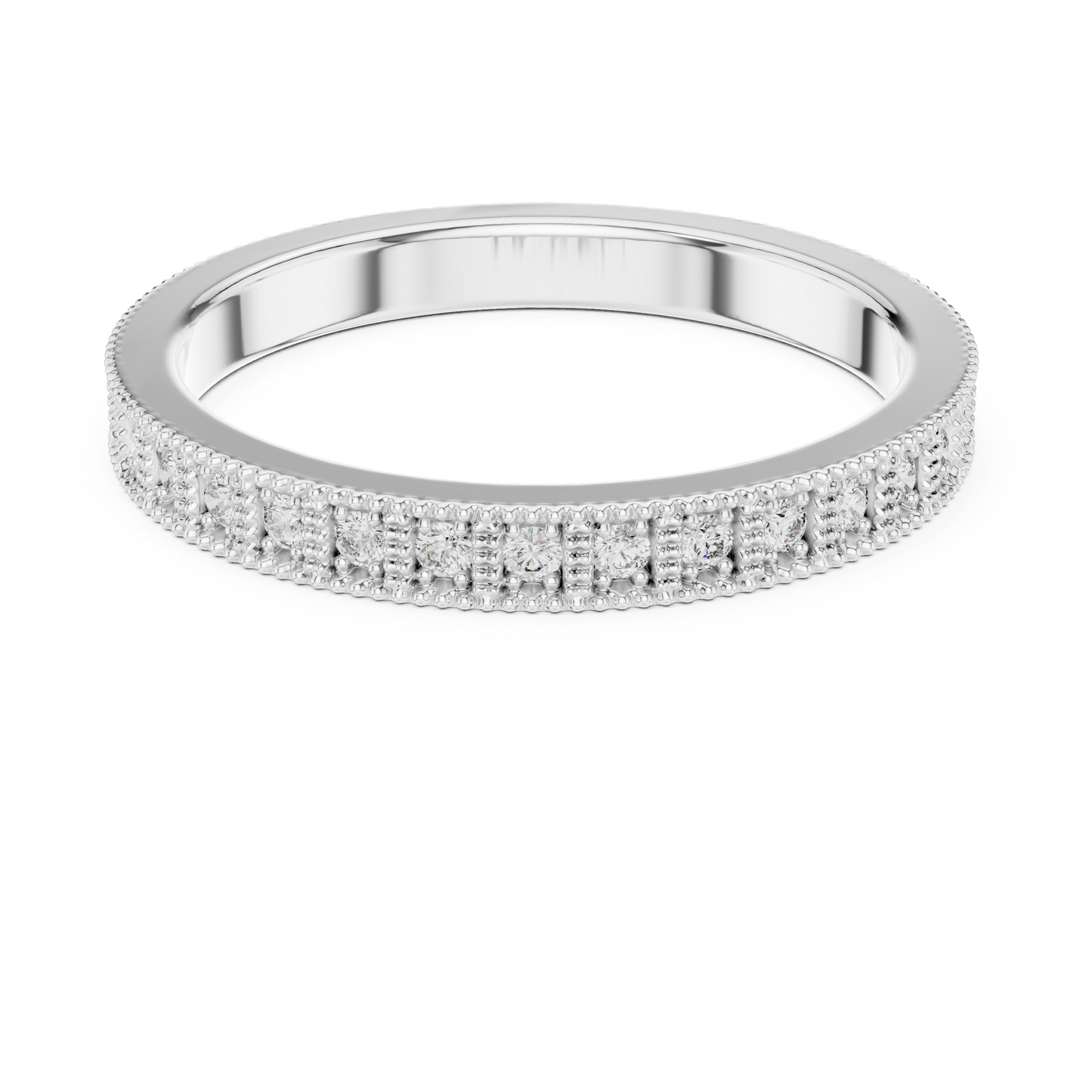 Round Pave Lab Grown Diamond Ring