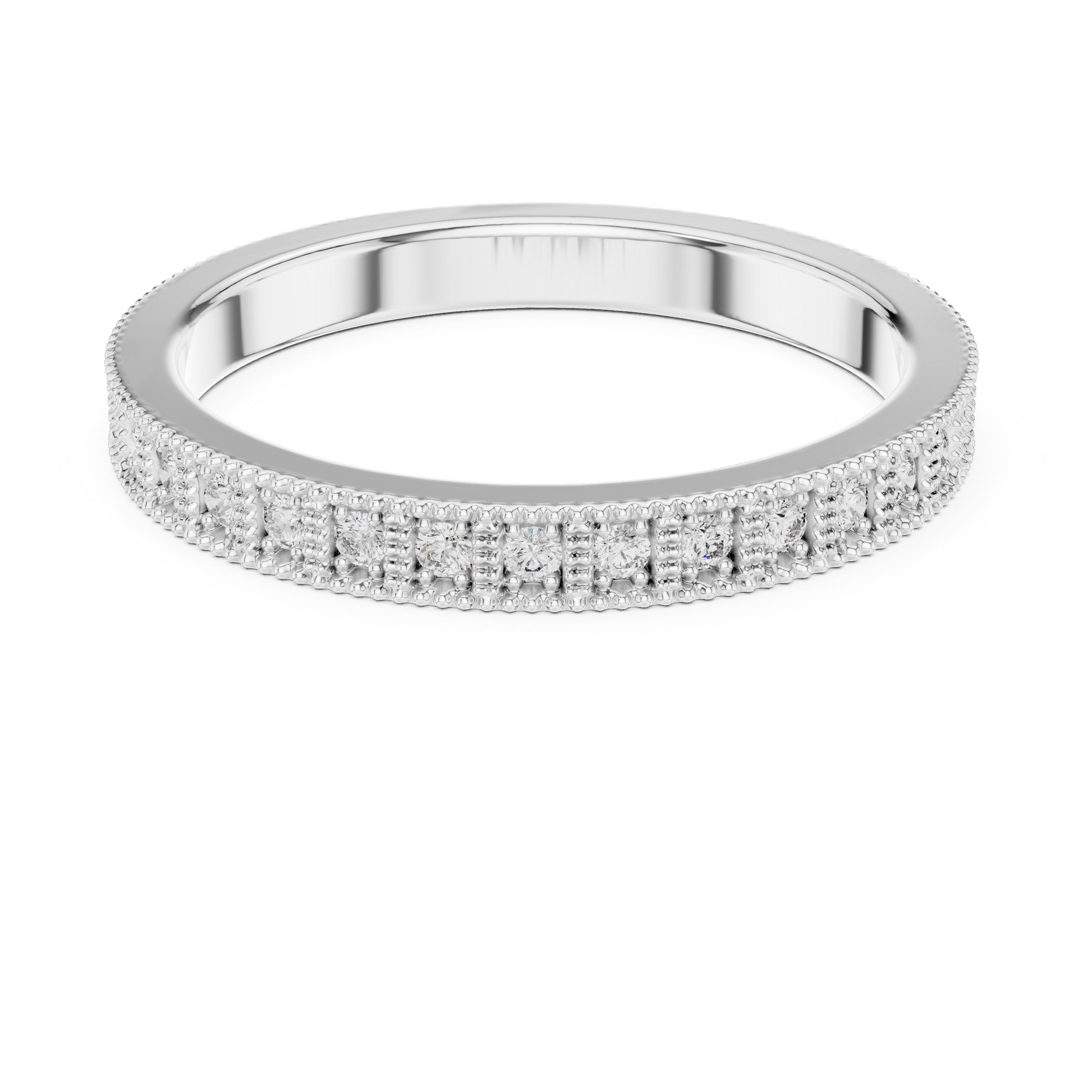 Round Pave Lab Grown Diamond Ring