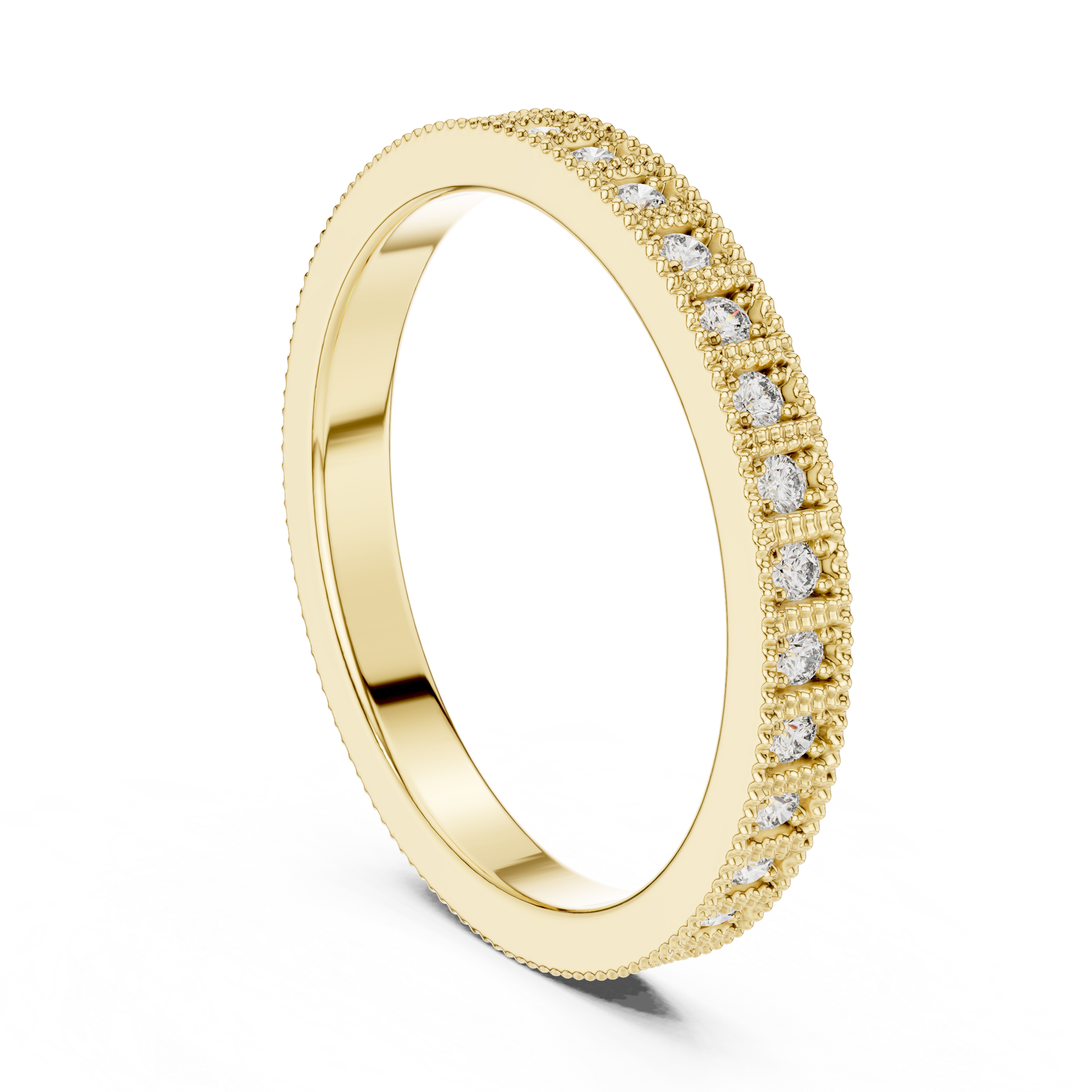 Round Pave Lab Grown Diamond Ring