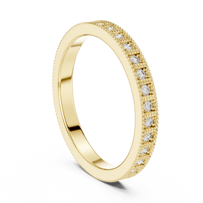 Round Pave Lab Grown Diamond Ring