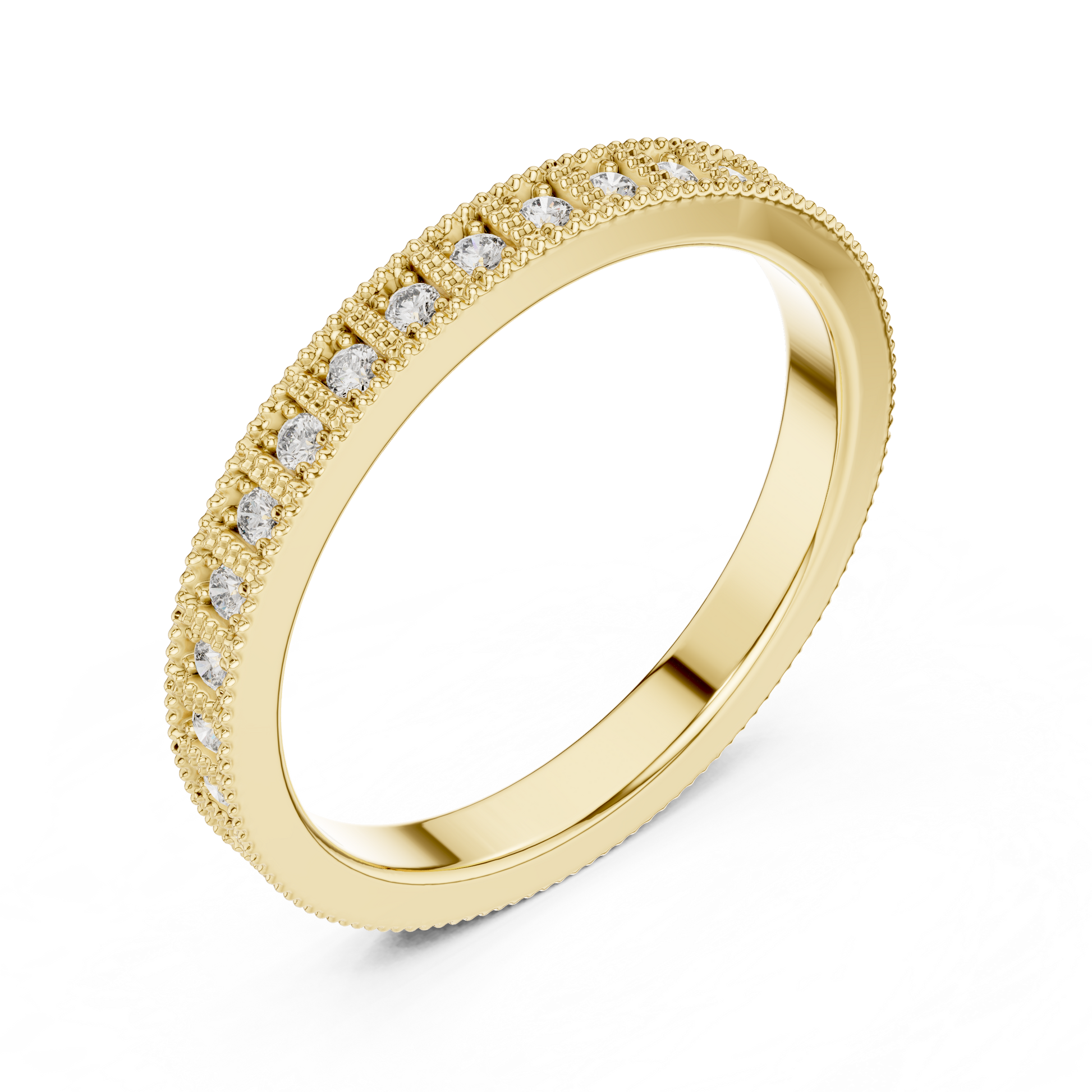 Round Pave Lab Grown Diamond Ring